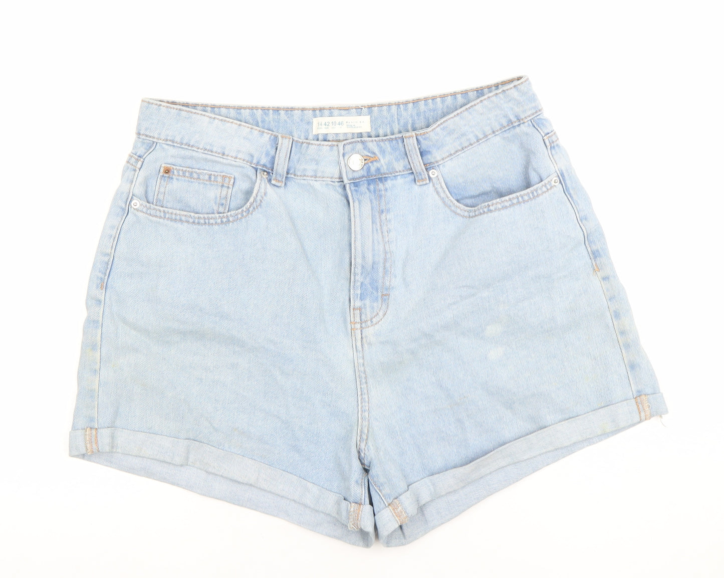 Denim Co Women’s Light Blue High Waist Cotton Boyfriend Denim Shorts Size 14