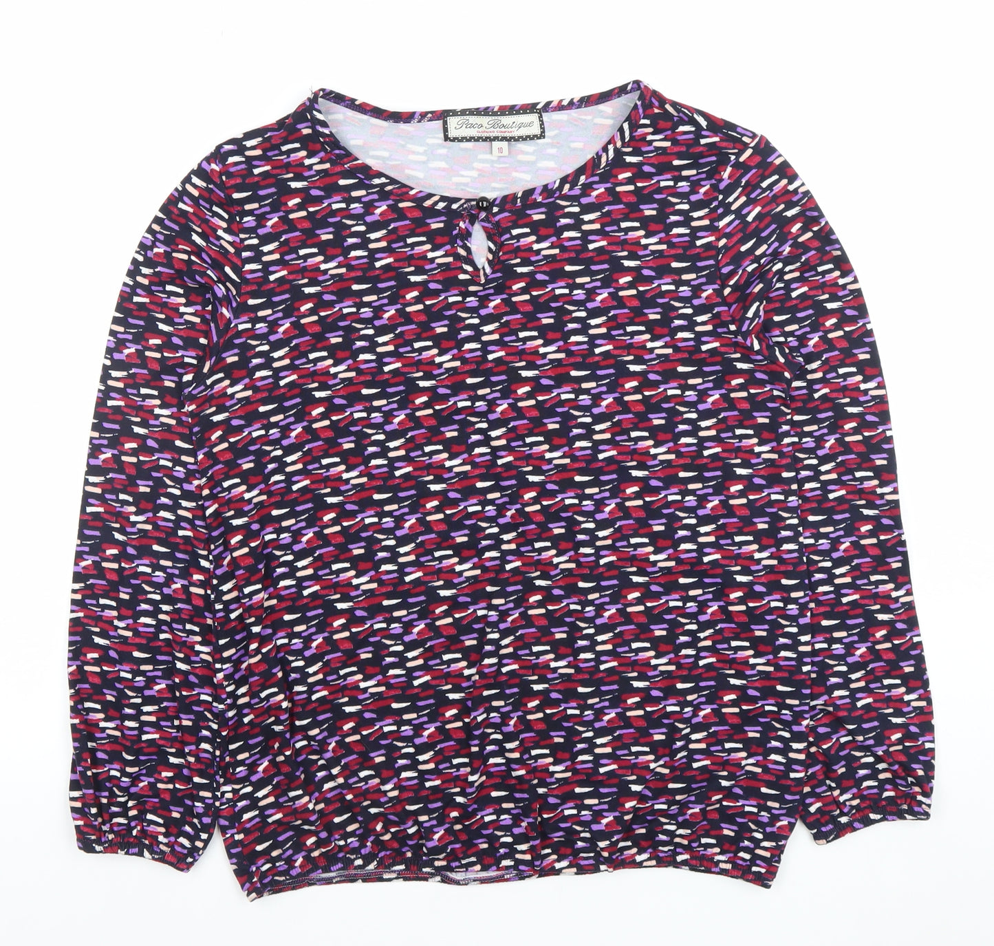Grace Boutique Women’s Multicoloured Blouse Size 10 Jersey Long Sleeve