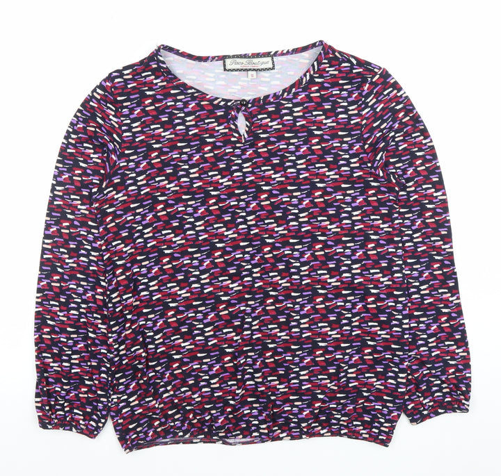 Grace Boutique Women’s Multicoloured Blouse Size 10 Jersey Long Sleeve