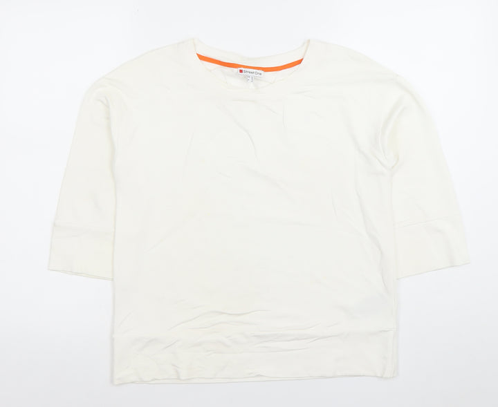 Street One Womens Ivory 3/4 Sleeve Basic Jersey Top Size 10
