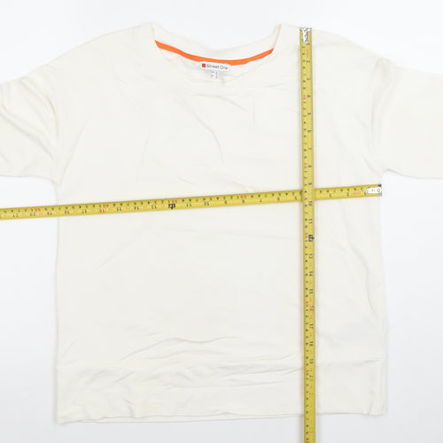 Street One Womens Ivory 3/4 Sleeve Basic Jersey Top Size 10
