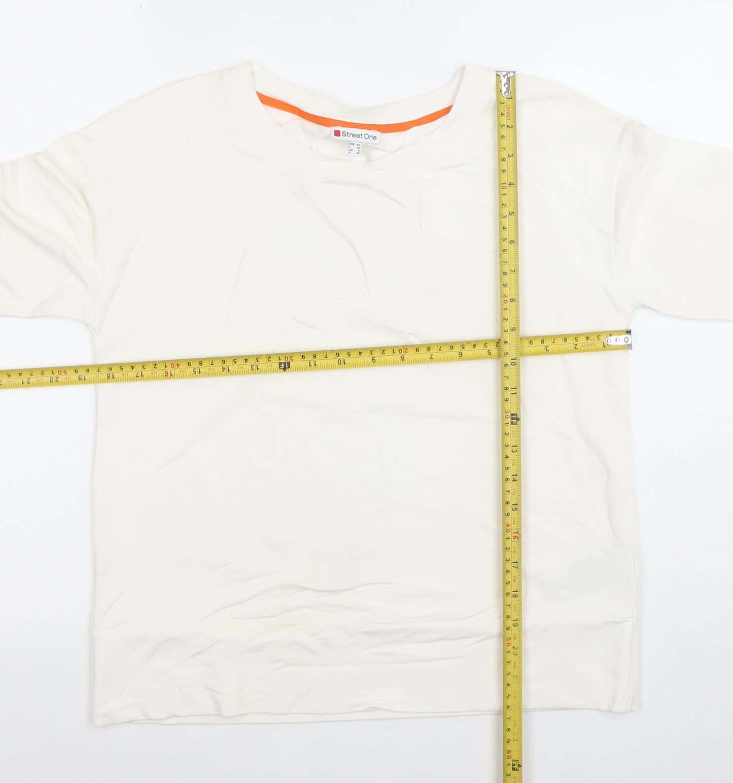 Street One Womens Ivory 3/4 Sleeve Basic Jersey Top Size 10