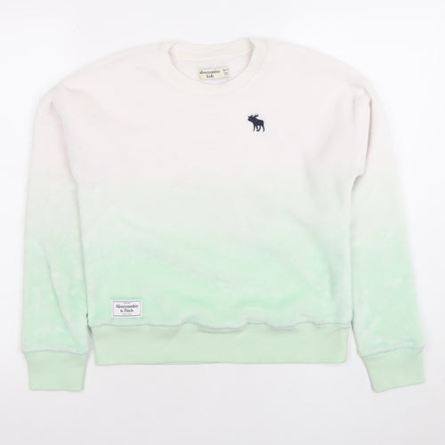 Abercrombie Kids Girls Green Ombre Fleece Pullover Sweatshirt 11-12 Years