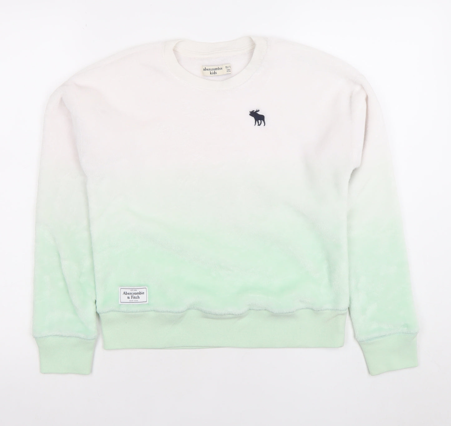 Abercrombie Kids Girls Green Ombre Fleece Pullover Sweatshirt 11-12 Years