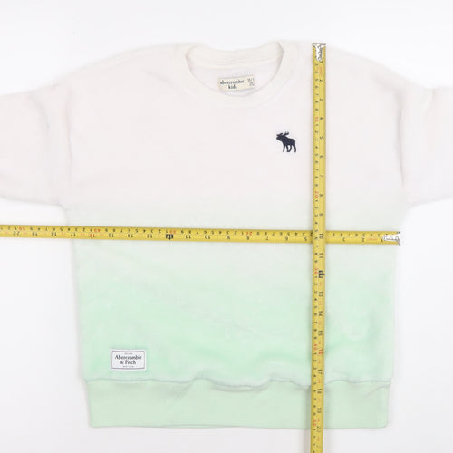 Abercrombie Kids Girls Green Ombre Fleece Pullover Sweatshirt 11-12 Years