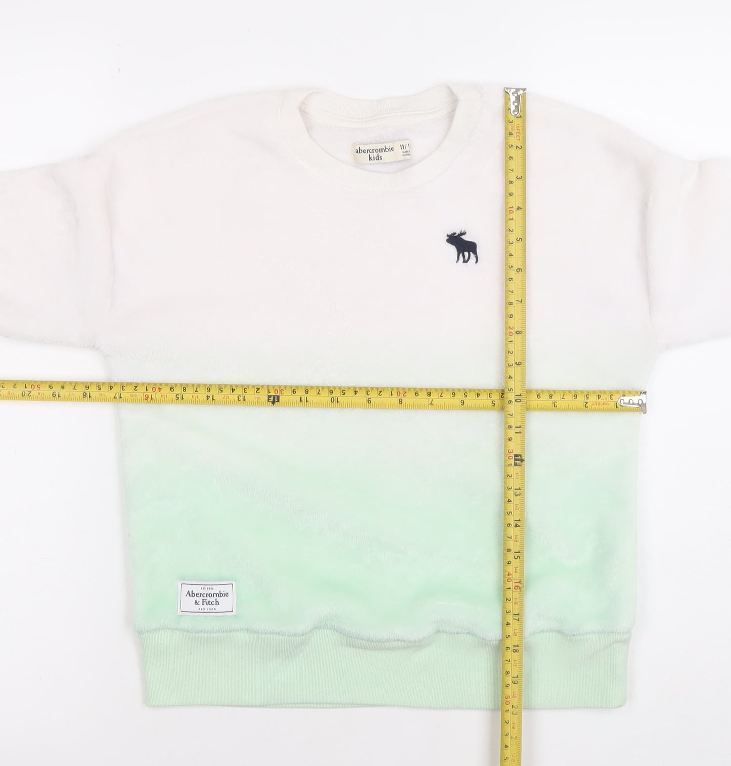 Abercrombie Kids Girls Green Ombre Fleece Pullover Sweatshirt 11-12 Years
