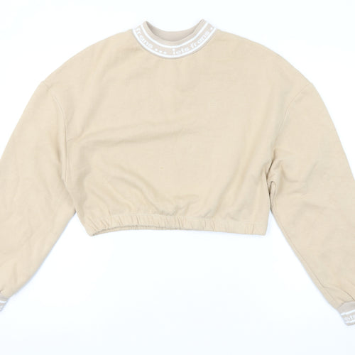 Urban Outfitters Womens Beige Cropped Pullover Sweatshirt Size M