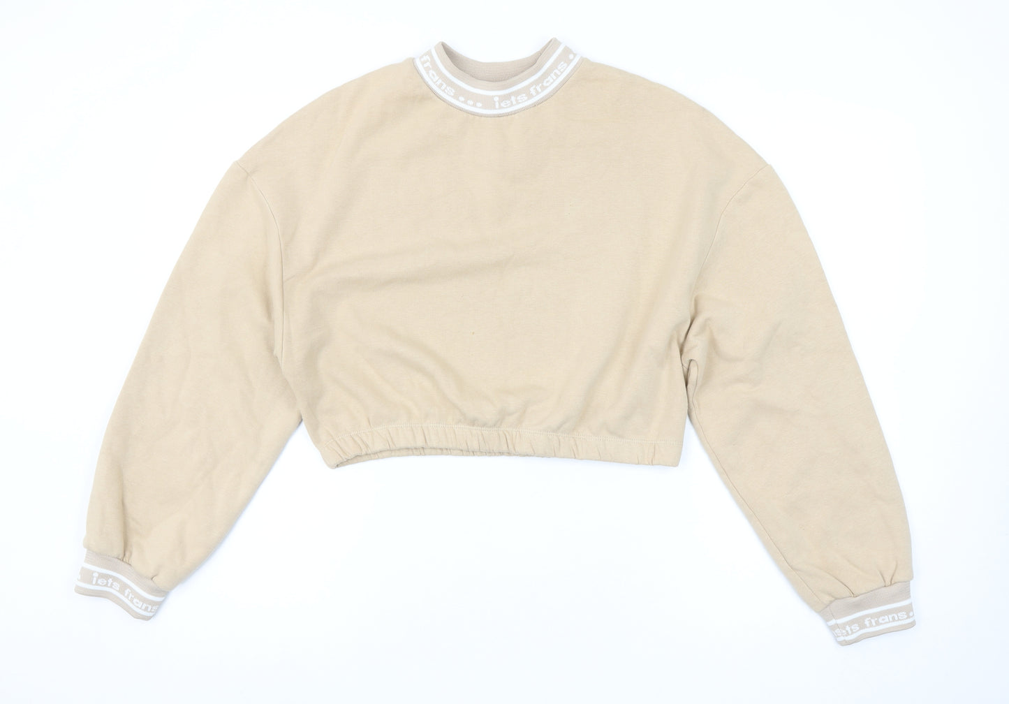 Urban Outfitters Womens Beige Cropped Pullover Sweatshirt Size M
