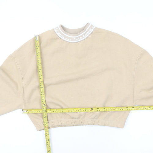 Urban Outfitters Womens Beige Cropped Pullover Sweatshirt Size M