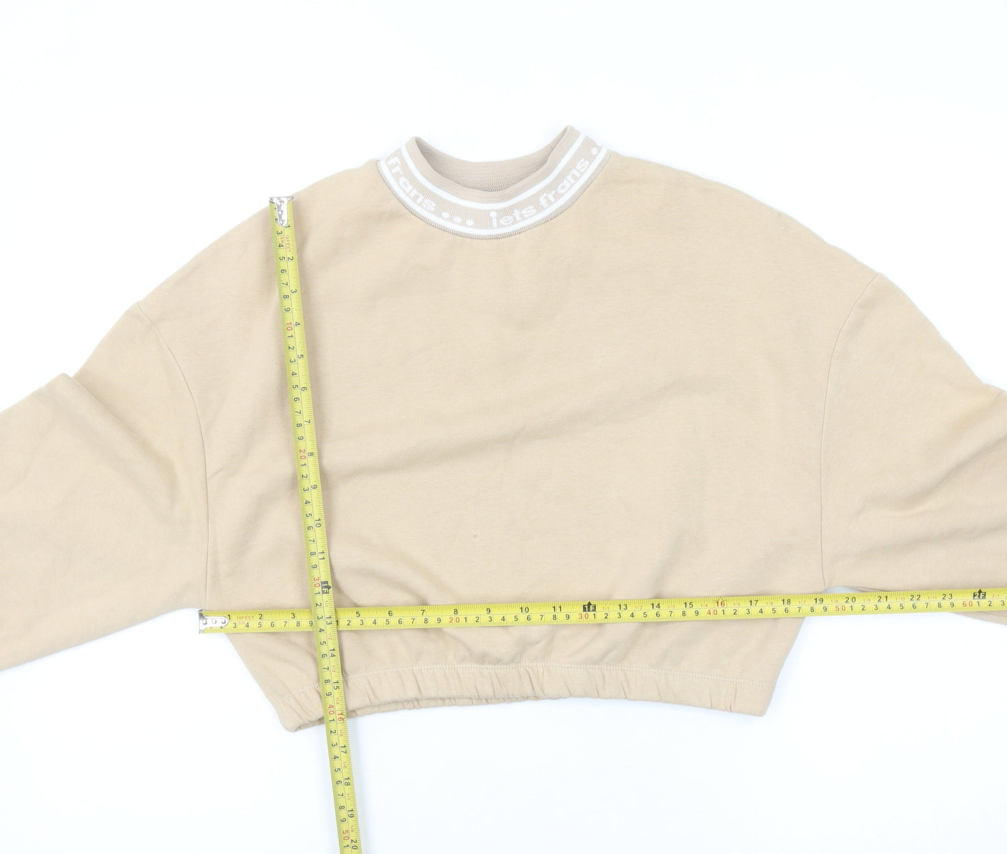 Urban Outfitters Womens Beige Cropped Pullover Sweatshirt Size M