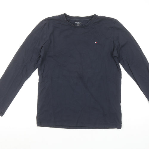 Tommy Hilfiger Boys Navy Long Sleeve Cotton Crew Neck T-Shirt 12-14 Years
