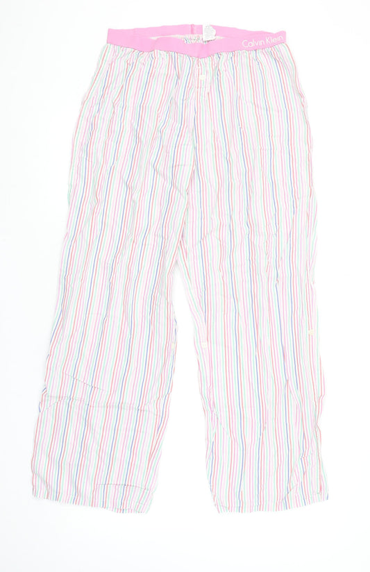 Calvin Klein Womens Multicoloured Striped Cotton Pyjama Pants M