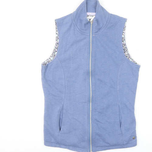 Maine New England Women's Blue Full Zip Vest Size 12 Cotton Blend