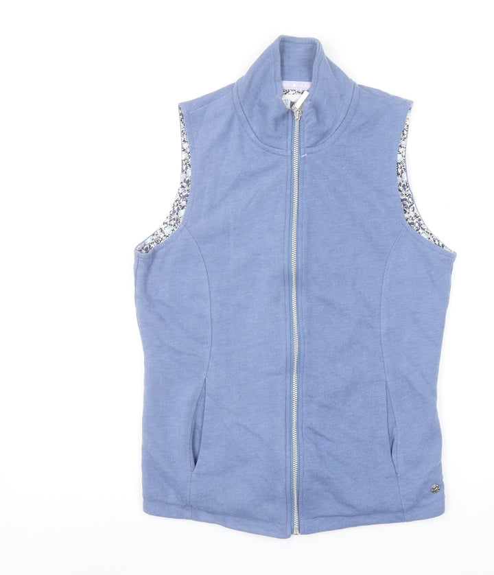 Maine New England Women's Blue Full Zip Vest Size 12 Cotton Blend