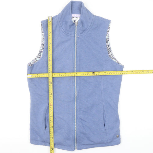 Maine New England Women's Blue Full Zip Vest Size 12 Cotton Blend