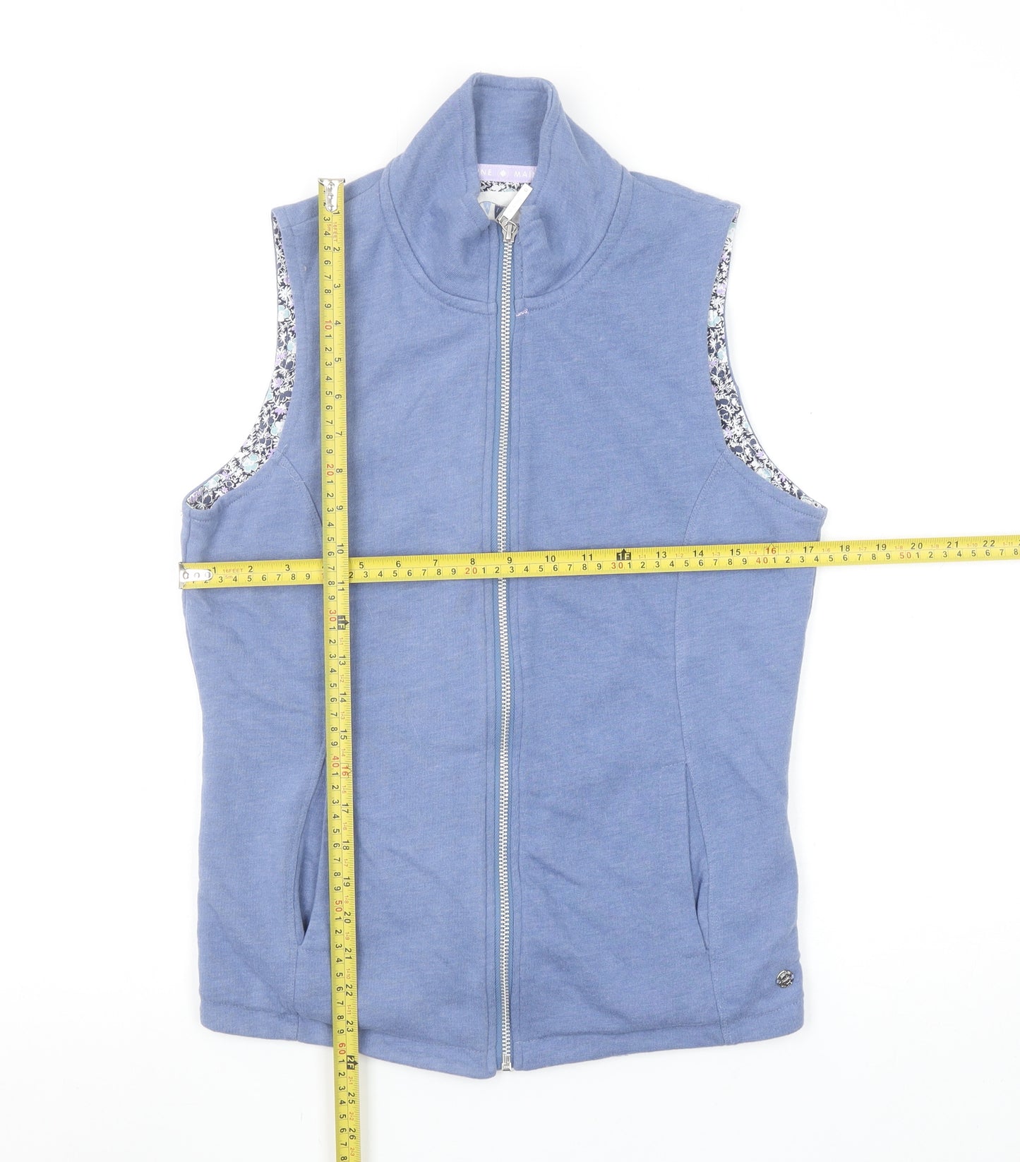 Maine New England Women's Blue Full Zip Vest Size 12 Cotton Blend