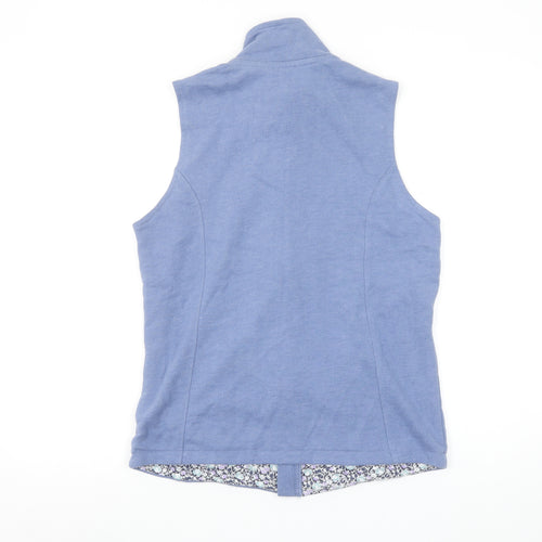 Maine New England Women's Blue Full Zip Vest Size 12 Cotton Blend