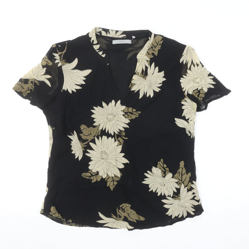 Marks and Spencer Women’s Black Floral Wrap Blouse Size 12