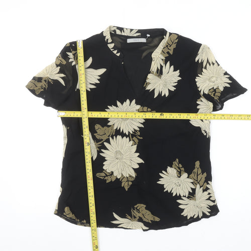 Marks and Spencer Women’s Black Floral Wrap Blouse Size 12