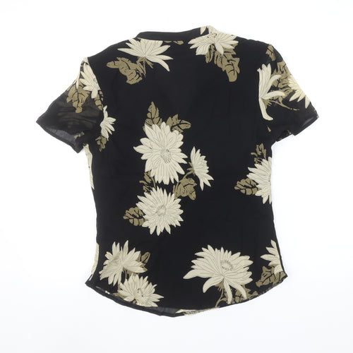Marks and Spencer Women’s Black Floral Wrap Blouse Size 12