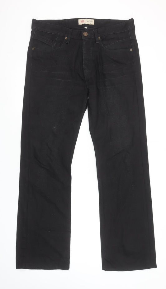 River Island Mens Black Straight Leg Regular Fit Jeans 32x32