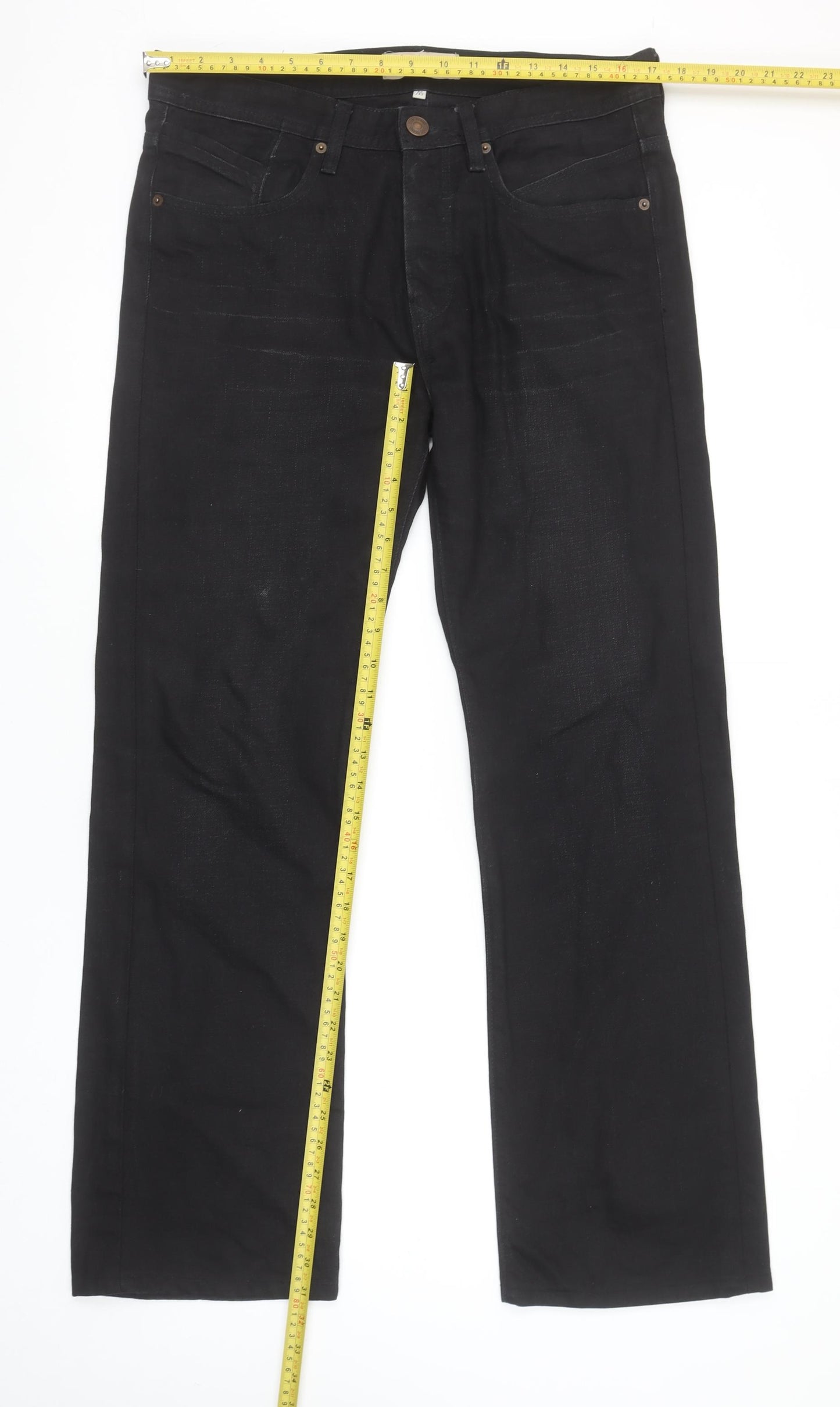 River Island Mens Black Straight Leg Regular Fit Jeans 32x32