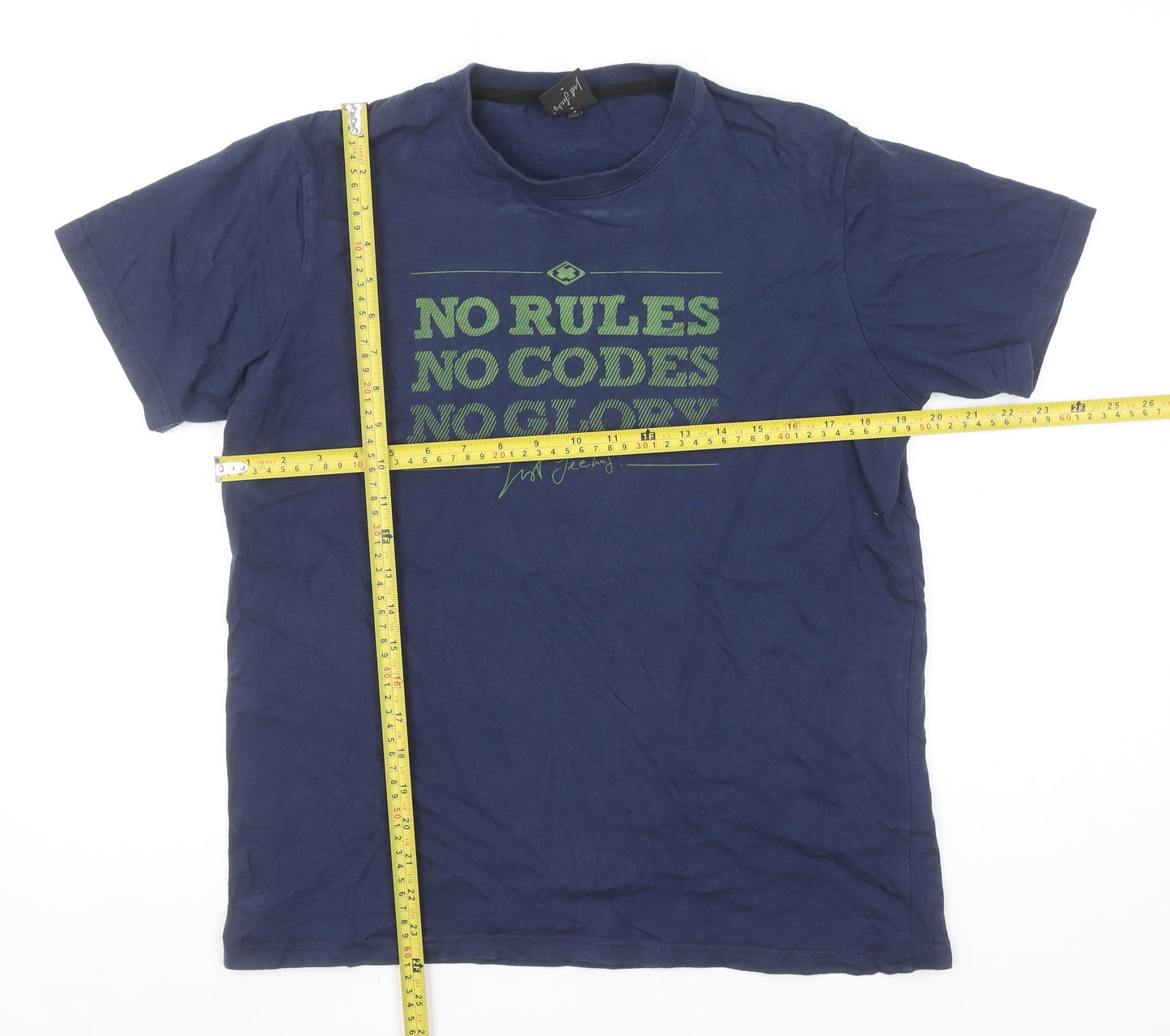 Nograd Men's Blue Graphic Cotton Crew Neck T-Shirt Size S