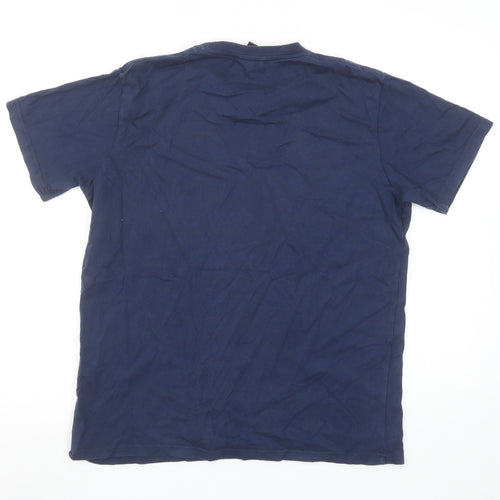 Nograd Men's Blue Graphic Cotton Crew Neck T-Shirt Size S
