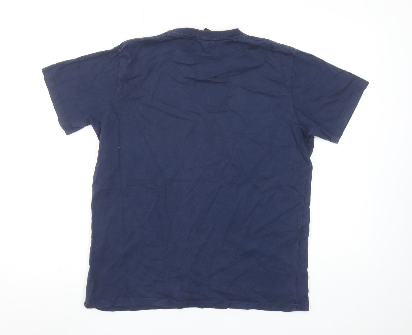 Nograd Men's Blue Graphic Cotton Crew Neck T-Shirt Size S