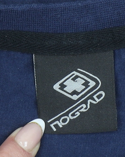 Nograd Men's Blue Graphic Cotton Crew Neck T-Shirt Size S