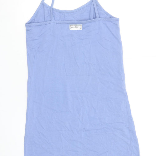 Le Gall Women’s Blue Floral Cotton Slip Dress Size 10 Summer Casual