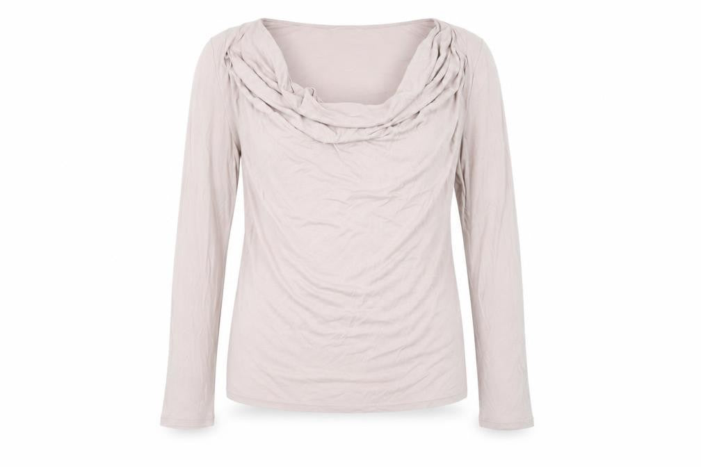 Marks and Spencer Per Una Beige Cowl Neck Long Sleeve Blouse UK 12