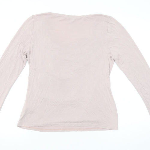 Marks and Spencer Per Una Beige Cowl Neck Long Sleeve Blouse UK 12
