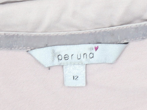 Marks and Spencer Per Una Beige Cowl Neck Long Sleeve Blouse UK 12