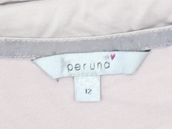Marks and Spencer Per Una Beige Cowl Neck Long Sleeve Blouse UK 12