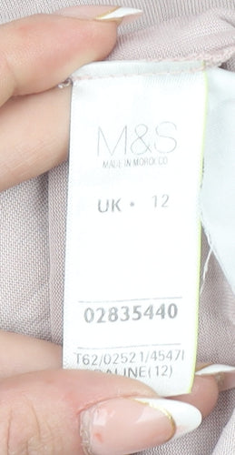 Marks and Spencer Per Una Beige Cowl Neck Long Sleeve Blouse UK 12