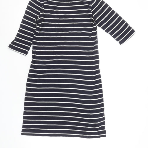 French Connection Women's Blue Striped Jersey Shift Dress Size 6