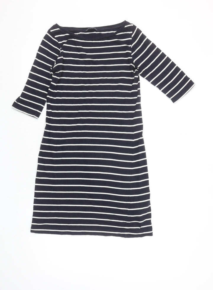 French Connection Women's Blue Striped Jersey Shift Dress Size 6