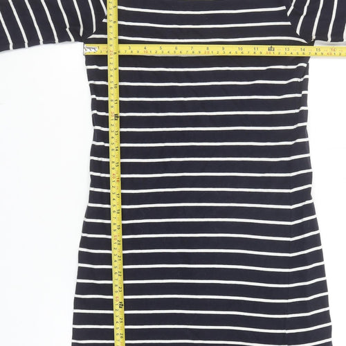 French Connection Women's Blue Striped Jersey Shift Dress Size 6