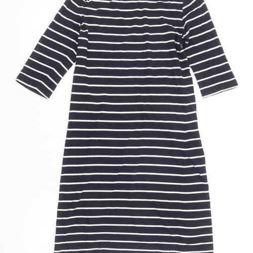 French Connection Women's Blue Striped Jersey Shift Dress Size 6