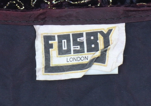 Fosby London Women's Black Floral Velvet Suit Jacket Size 20