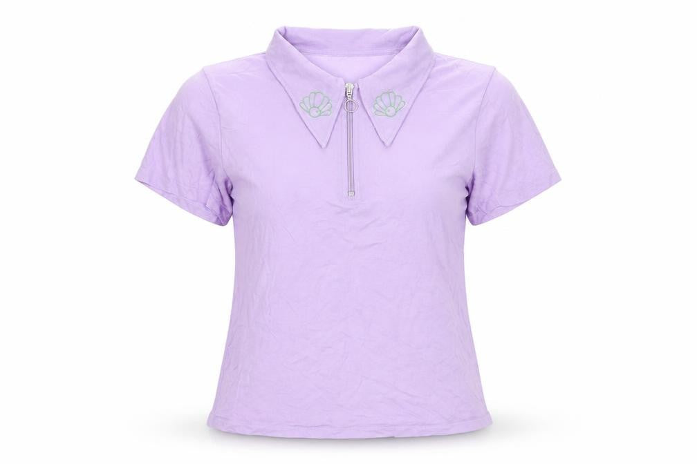 Saturday by Megan Ellaby Womens Purple Cotton Polo Shirt Size S