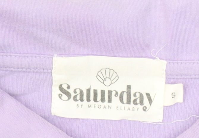 Saturday by Megan Ellaby Womens Purple Cotton Polo Shirt Size S