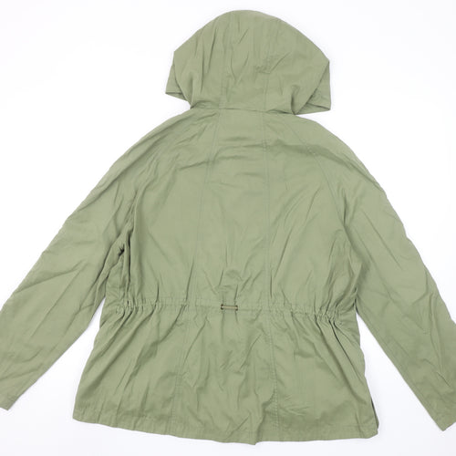 C&A Women's Green Anorak Jacket Size 14 Hooded Lightweight Casual