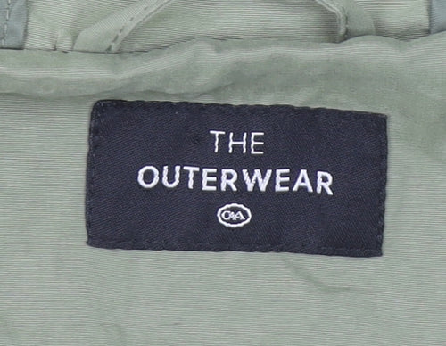 C&A Women's Green Anorak Jacket Size 14 Hooded Lightweight Casual