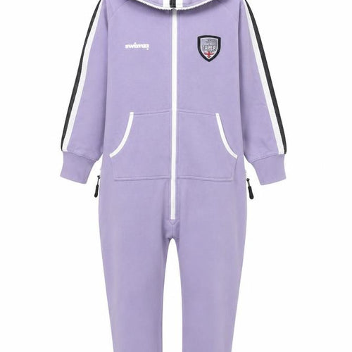 Swimzi Girls Purple Hooded Fleece Jumpsuit 11-12 Years Zip Up All-in-One