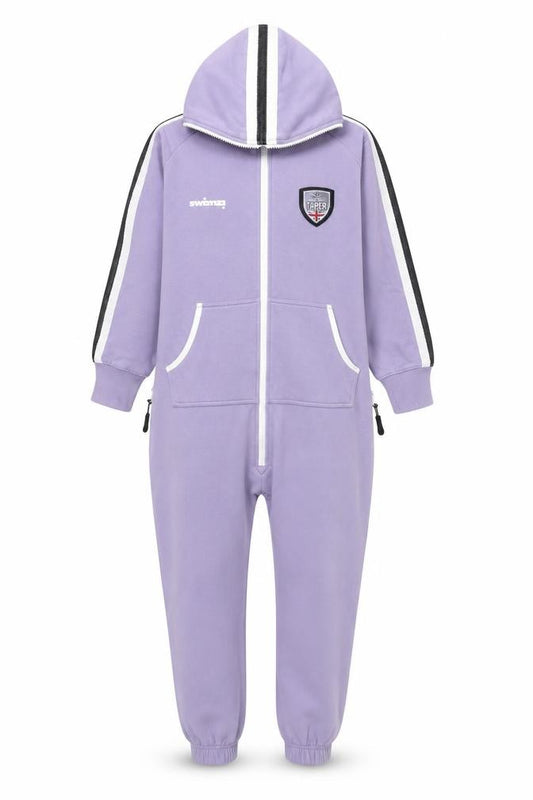 Swimzi Girls Purple Hooded Fleece Jumpsuit 11-12 Years Zip Up All-in-One