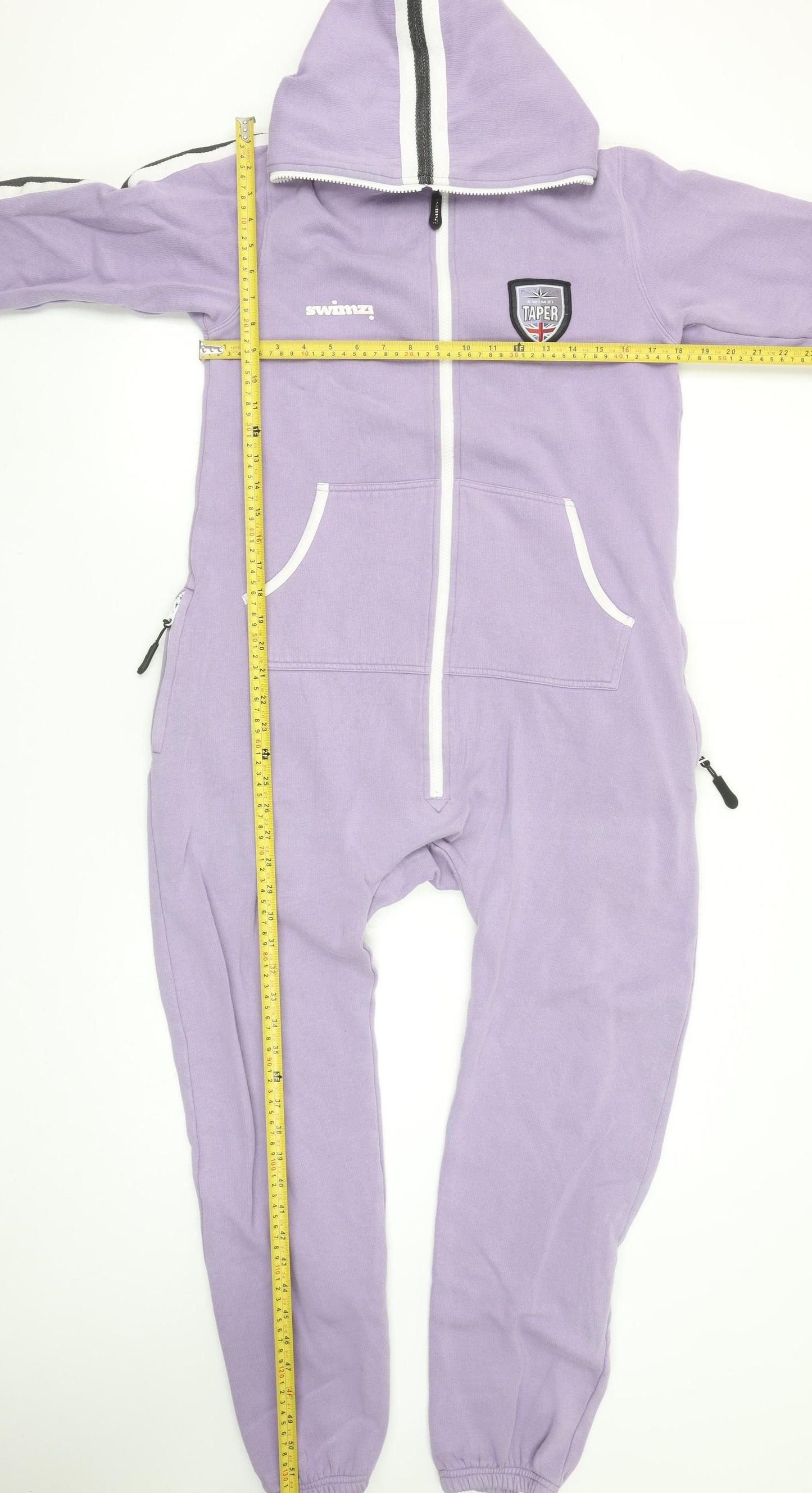 Swimzi Girls Purple Hooded Fleece Jumpsuit 11-12 Years Zip Up All-in-One
