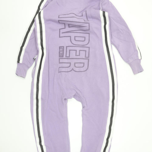 Swimzi Girls Purple Hooded Fleece Jumpsuit 11-12 Years Zip Up All-in-One