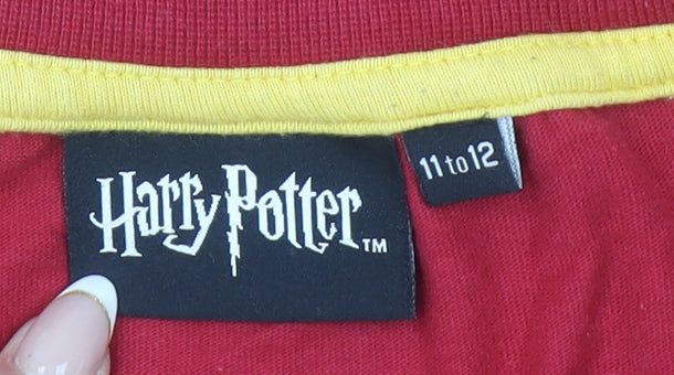 Harry Potter Girls Red & Yellow Long Sleeve Pyjama Top 11-12 Years